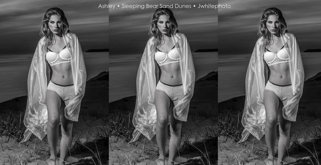 Metro Detroit Fashion Photographer Jeff White photographs Ashley in the Sleeping Bear Sand Dunes